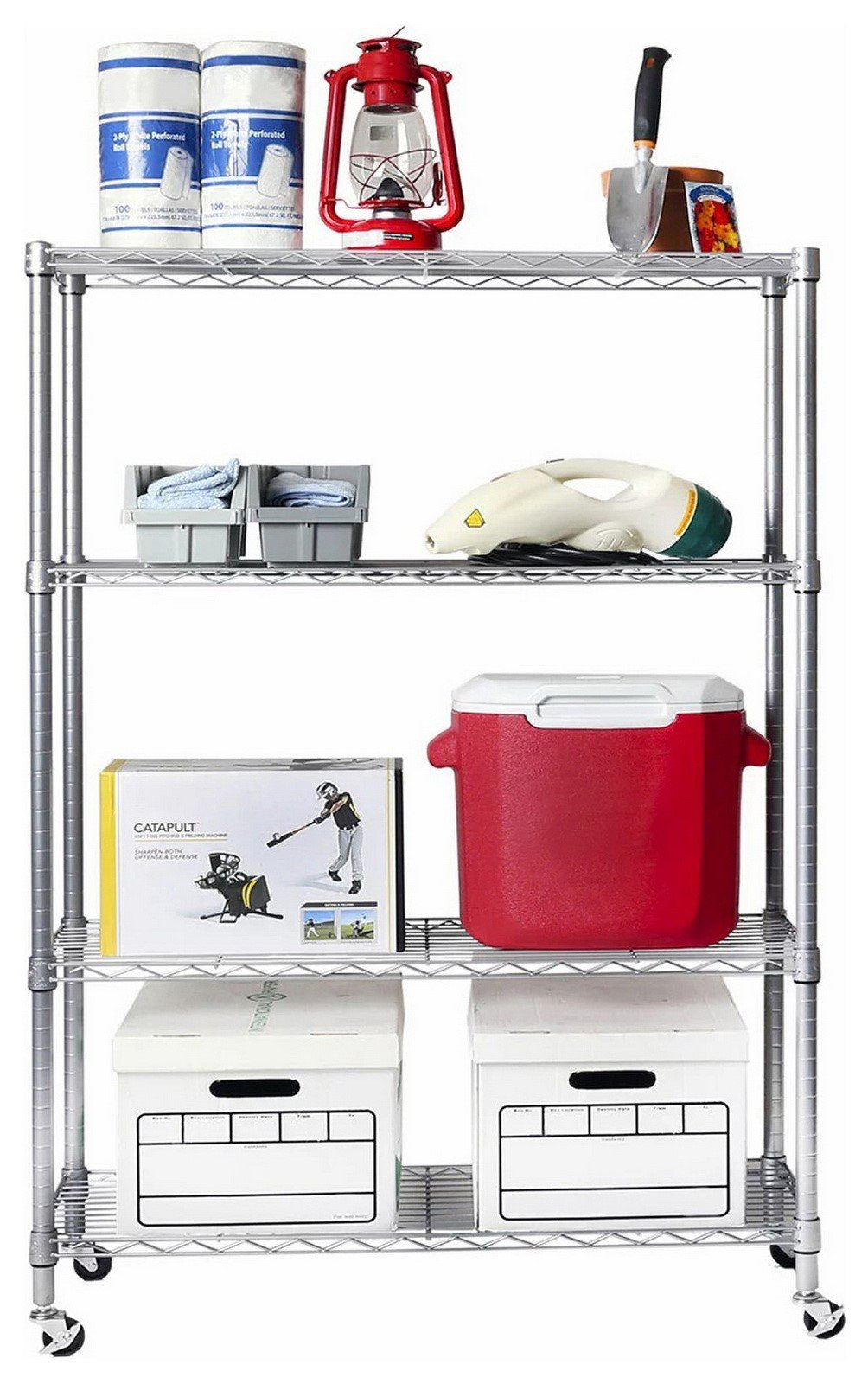 4 Tier Heavy Duty Steel Wire Shelving Storage Rack 36" x 14" x 56"