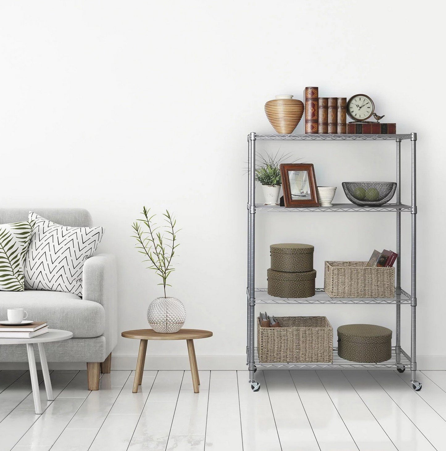 4 Tier Heavy Duty Steel Wire Shelving Storage Rack 36" x 14" x 56"