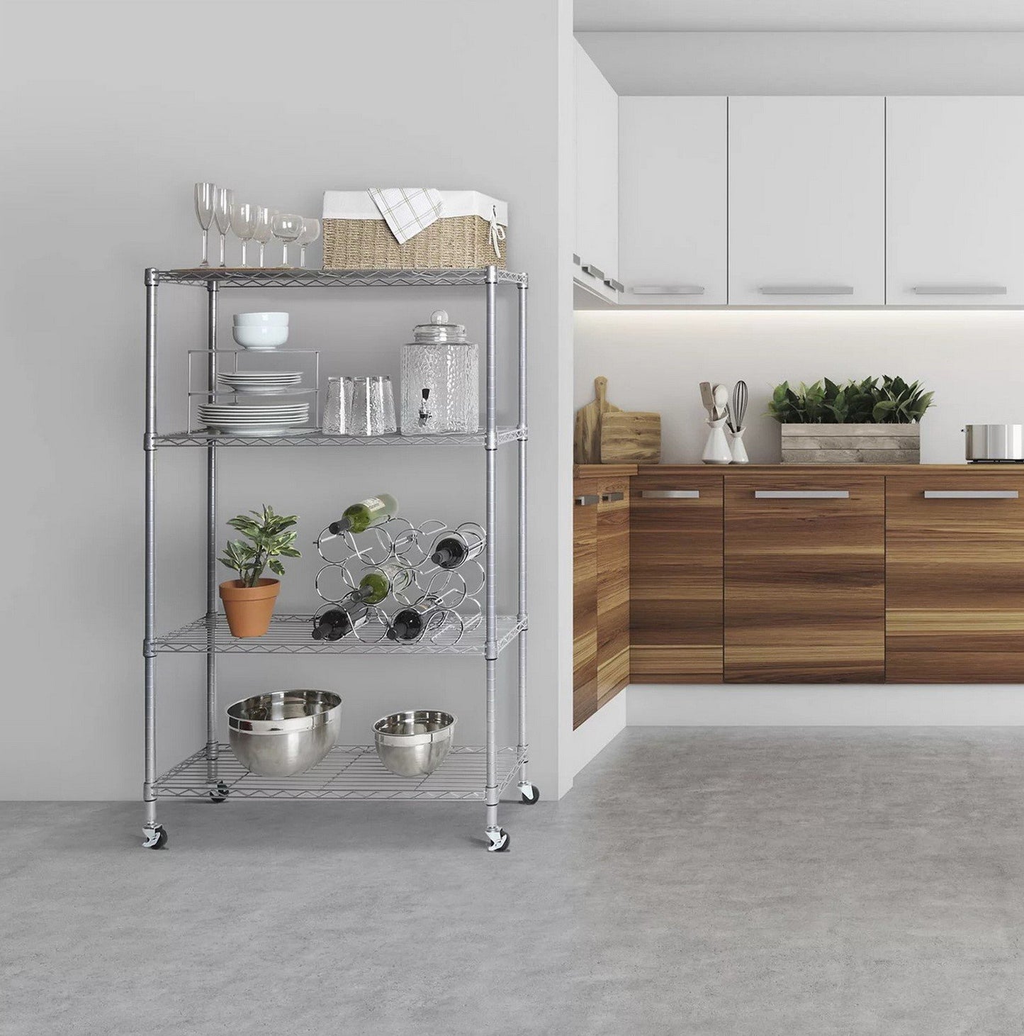 4 Tier Heavy Duty Steel Wire Shelving Storage Rack 36" x 14" x 56"