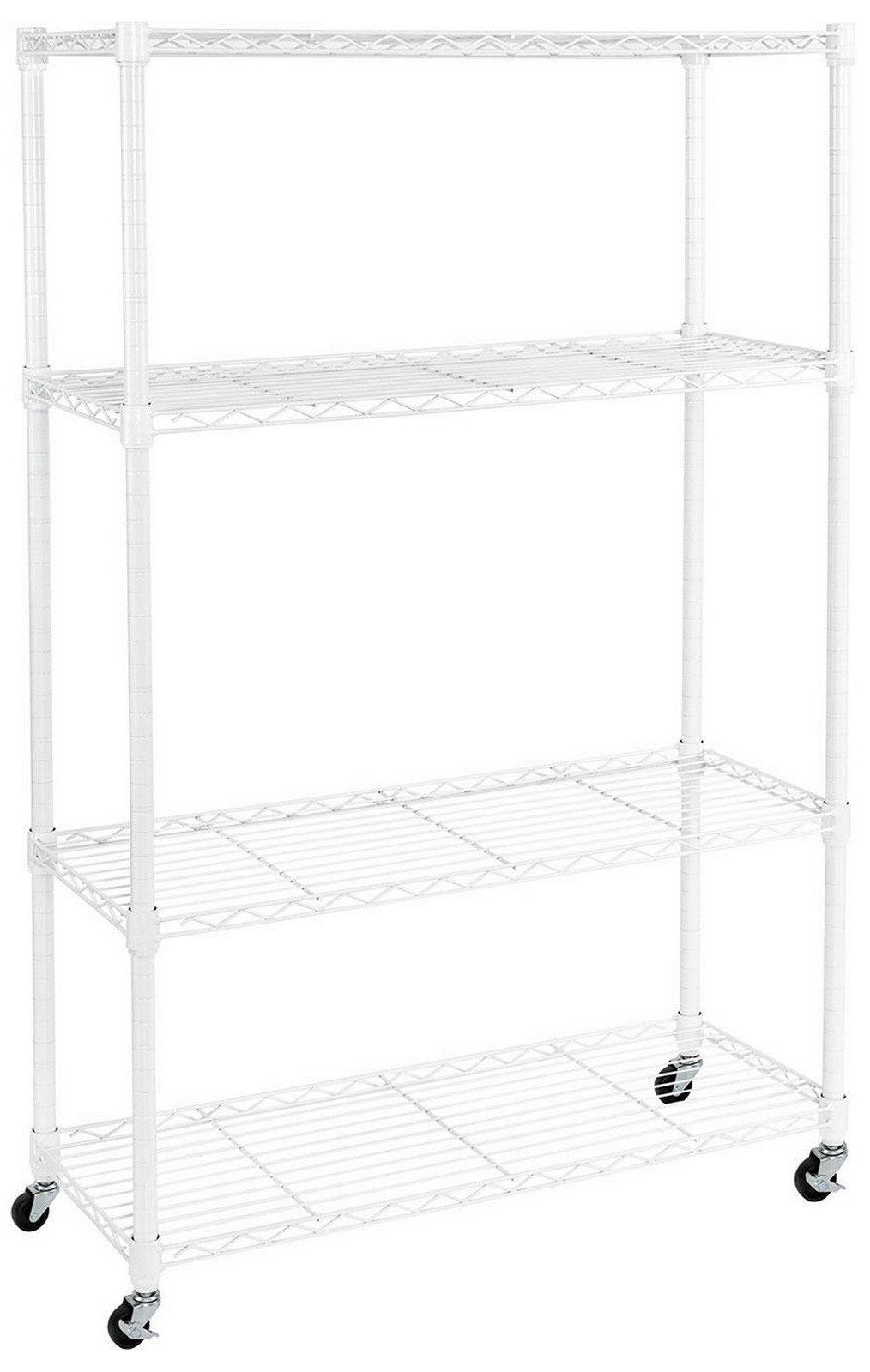 4 Tier Heavy Duty Steel Wire Shelving Storage Rack 36" x 14" x 56"