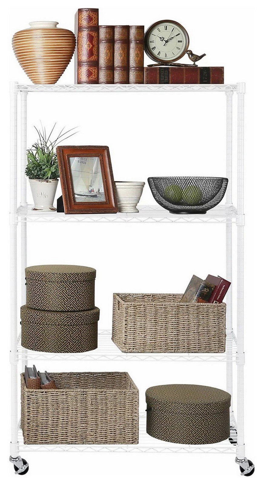 4 Tier Heavy Duty Steel Wire Shelving Storage Rack 36" x 14" x 56"