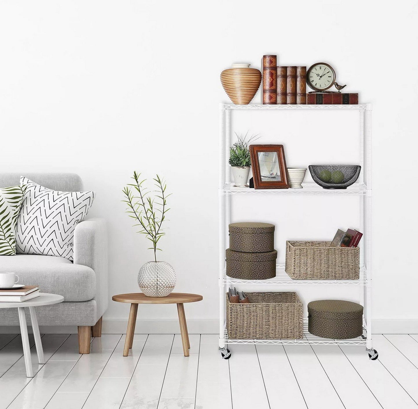 4 Tier Heavy Duty Steel Wire Shelving Storage Rack 36" x 14" x 56"