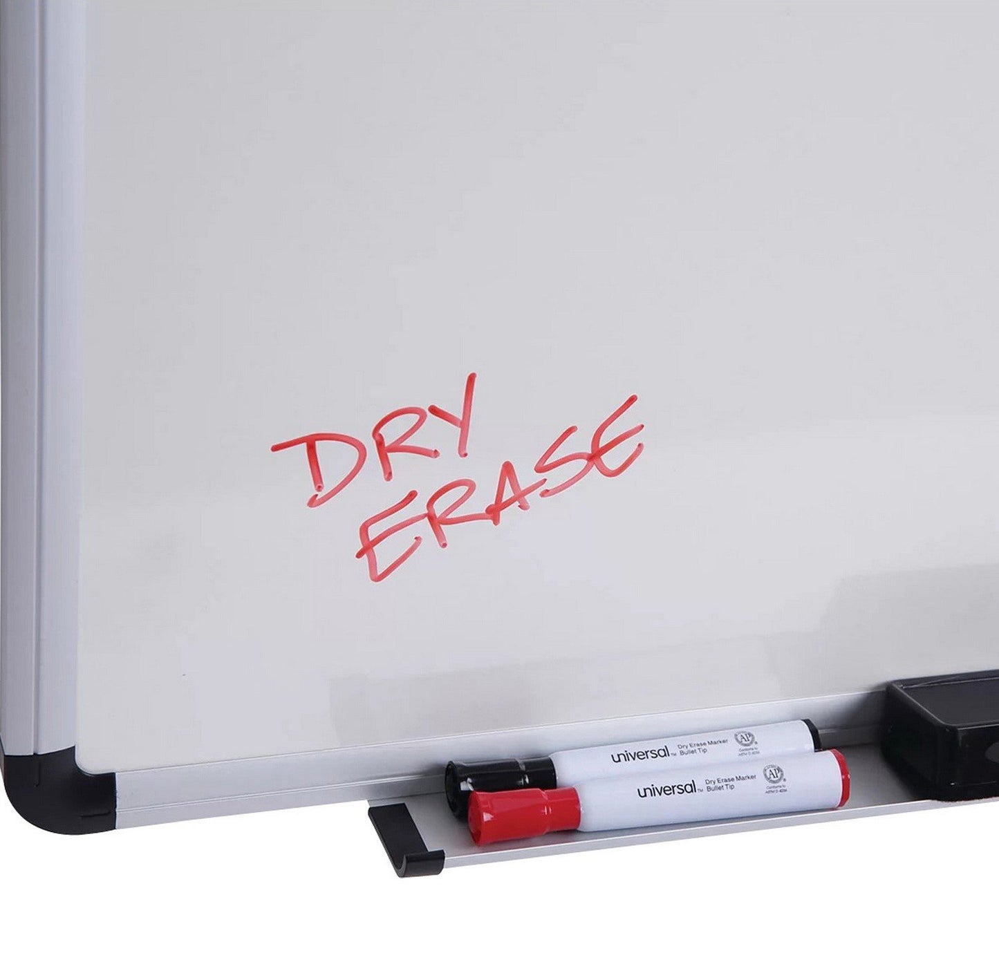 Large White Dry Erase Board 48" x 36" Melamine Aluminum Frame Wall Mountable