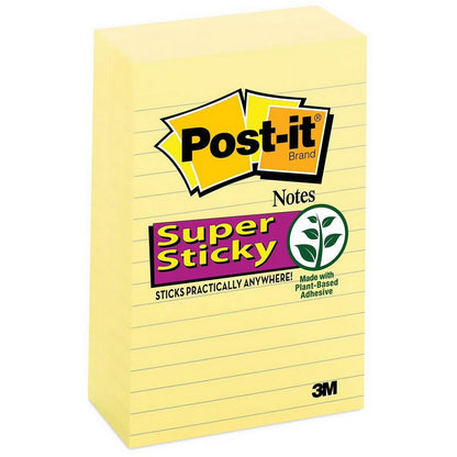 90 Sheet 4" x 6" Post-it Notes Super Sticky Note Pads Yellow 5 10 or 15 pack