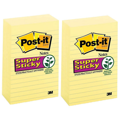 90 Sheet 4" x 6" Post-it Notes Super Sticky Note Pads Yellow 5 10 or 15 pack