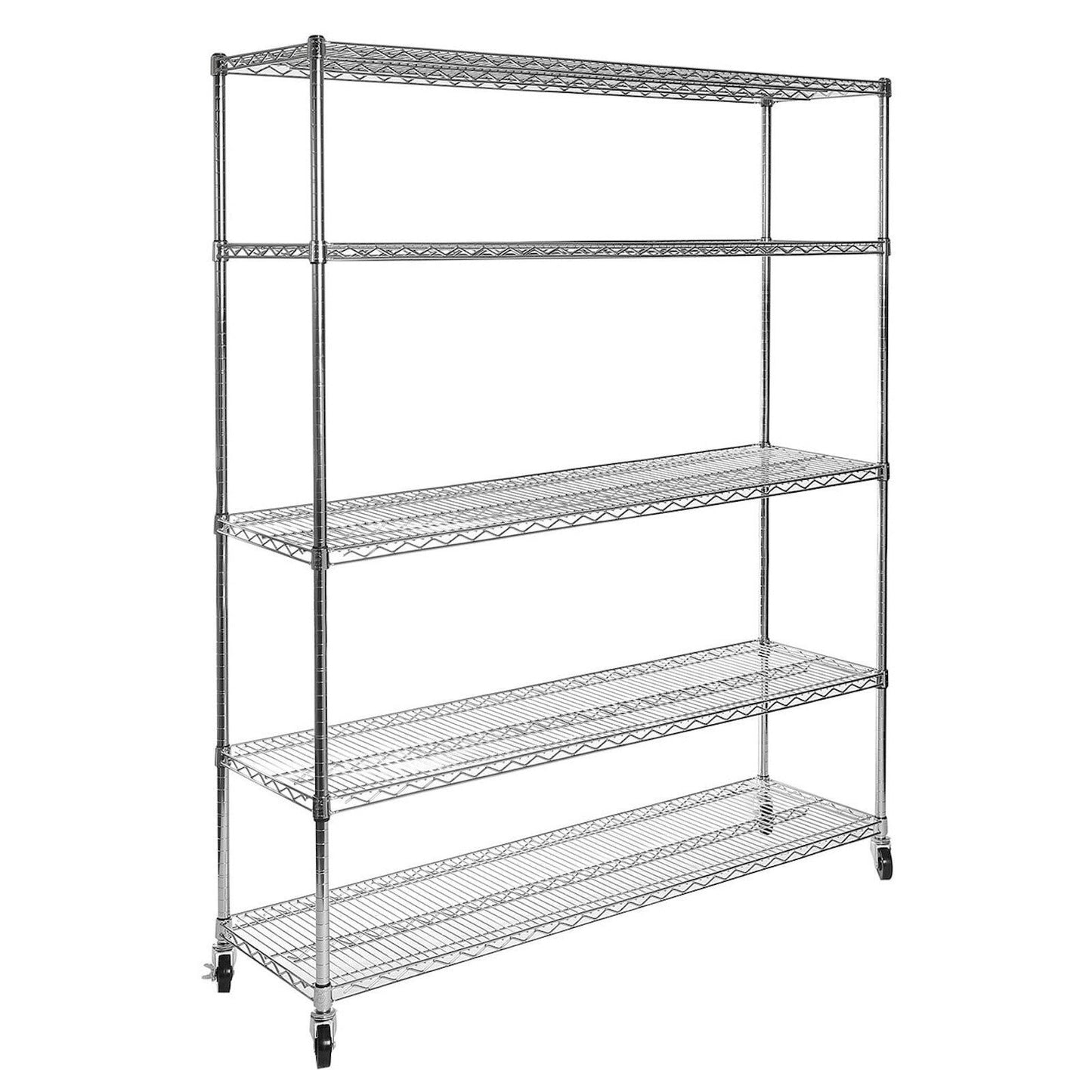 Large 5 Tier Steel Shelving Unit Storage Rack 60" x 24" x 72" Metal Shelves