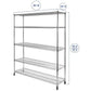 Large 5 Tier Steel Shelving Unit Storage Rack 60" x 24" x 72" Metal Shelves