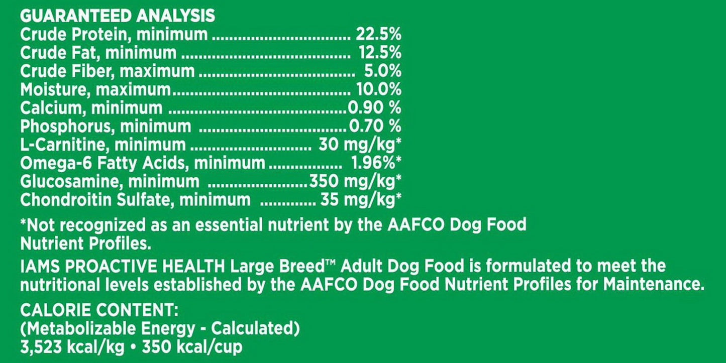 Iams Adult Dry Dog Food 50 lb ProActive Health Chicken Minichunks or Large Breed