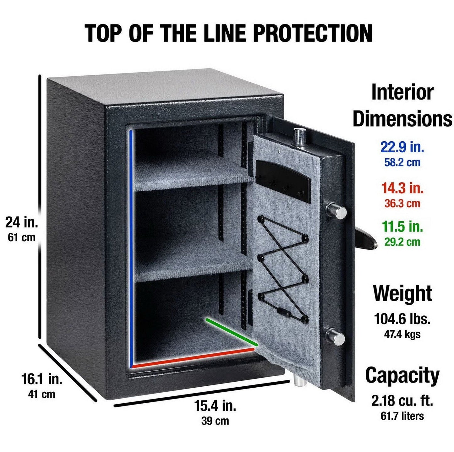 SentrySafe Security Safe Electronic Keypad Lock 2.2 Cubic Feet Carpet Interior