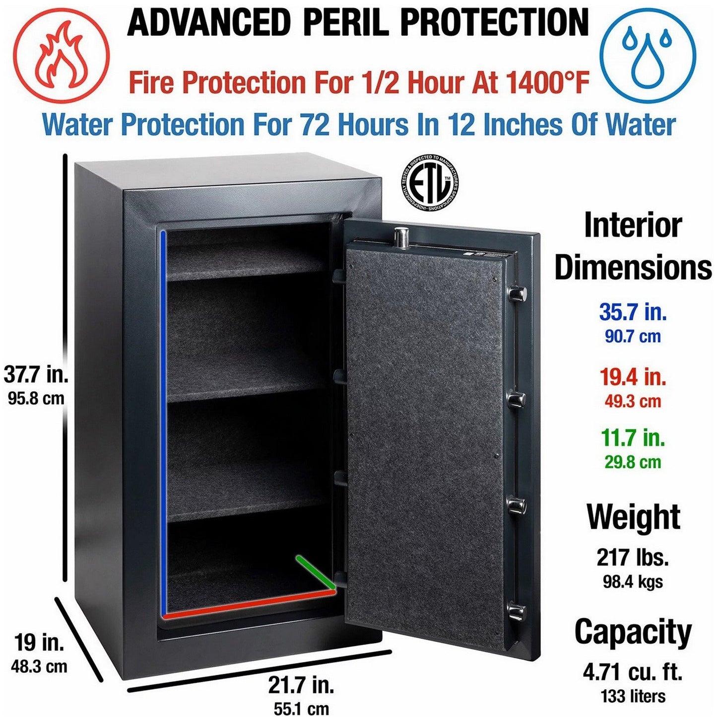 SentrySafe Fire and Water Resistant Safe with Digital Lock 4.70 Cubic Foot