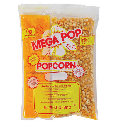 Gold Medal Mega Pop Popcorn Kit Corn Oil & Salt 4 6 8 12 14 16 Ounce oz Kettles