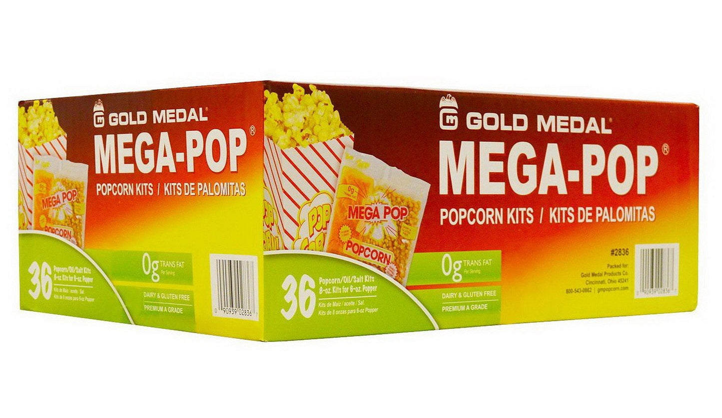 Gold Medal Mega Pop Popcorn Kit Corn Oil & Salt 4 6 8 12 14 16 Ounce oz Kettles