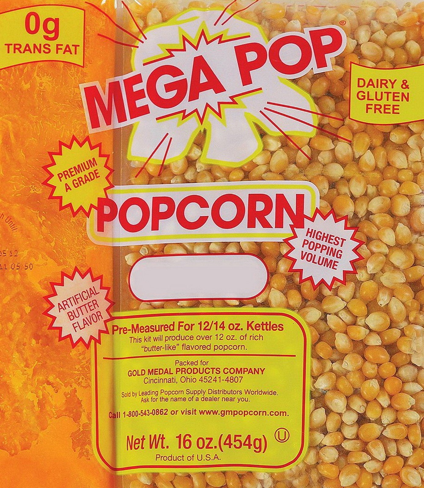 Gold Medal Mega Pop Popcorn Kit Corn Oil & Salt 4 6 8 12 14 16 Ounce oz Kettles