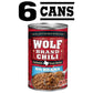 Wolf Brand Beef Chili 15 oz Cans 6 pk Six Pack No Bean Texas #1