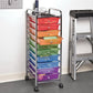 10 Drawer Rolling Scrapbook Paper Storage Organizer Cart Office School Tools