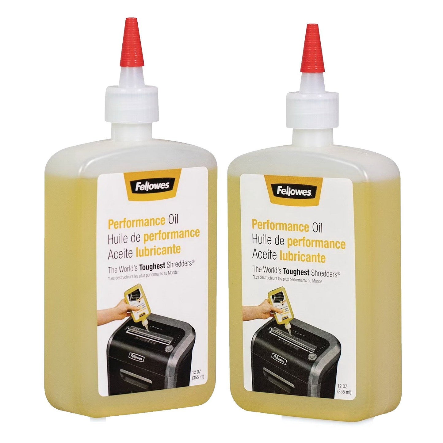 2 Pack Fellowes Paper Shredder Oil 12 oz Bottles Powershred Performance Oil
