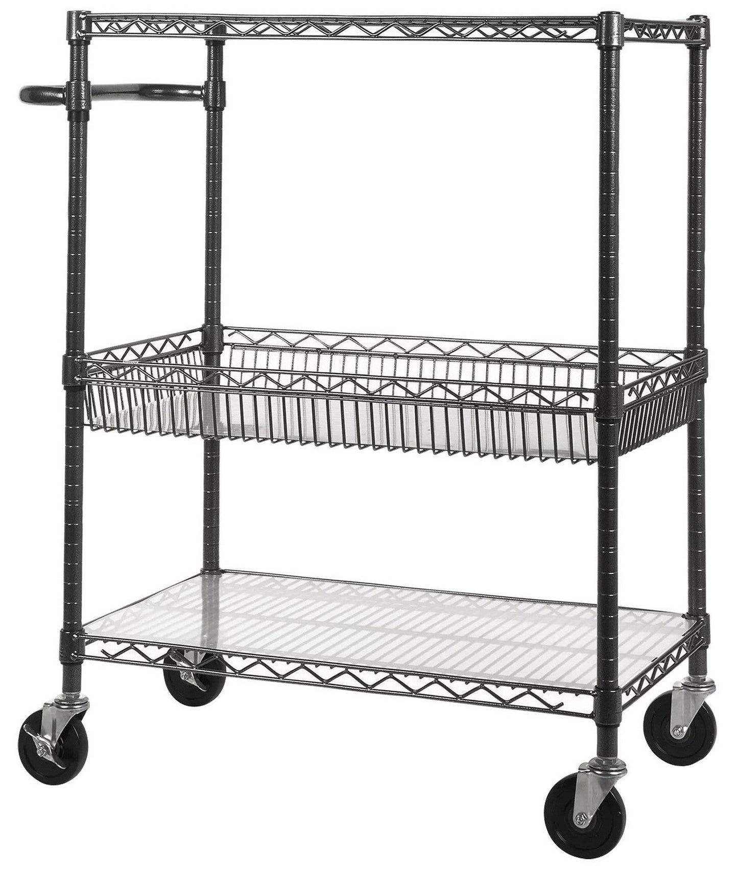 3 Shelf Rolling Steel Commercial Utility Cart Kitchen NSF Catering Medical Tool