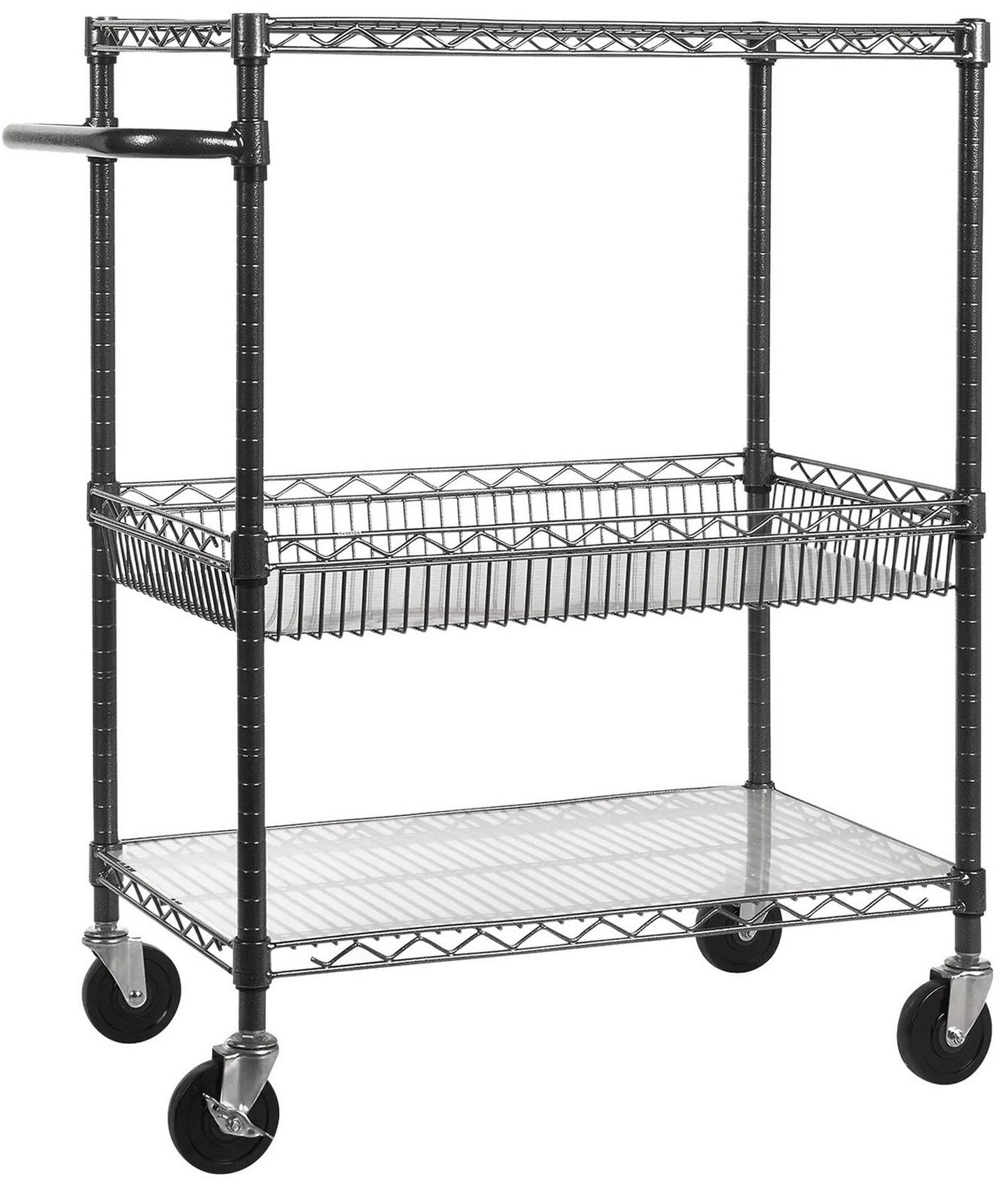 3 Shelf Rolling Steel Commercial Utility Cart Kitchen NSF Catering Medical Tool