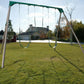 Heavy Duty Steel Swing Set with Trapeze Bar Gym Rings and 2 Belt Swings 10'