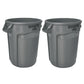 Rubbermaid Brute Large Plastic Trash Can Gray 32 Gallon Garbage Wastebasket