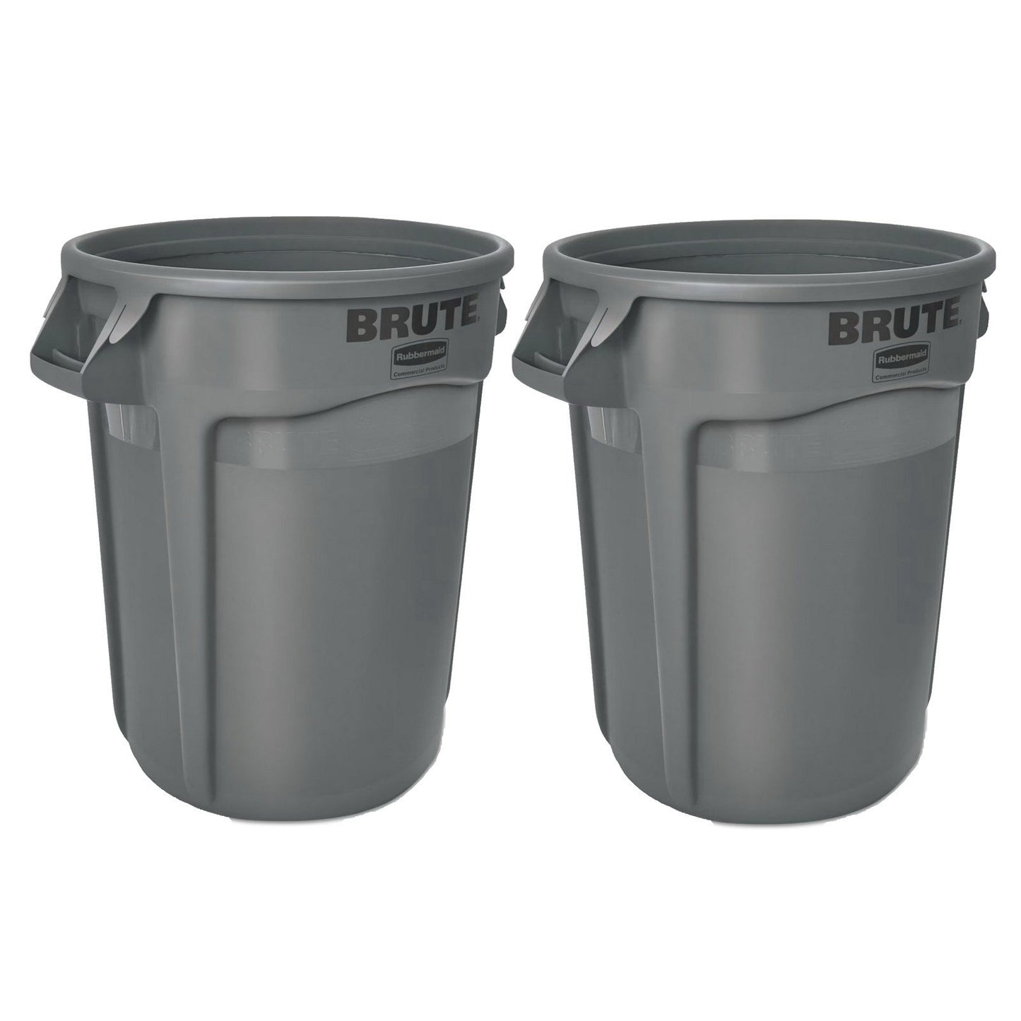 Rubbermaid Brute Large Plastic Trash Can Gray 32 Gallon Garbage Wastebasket