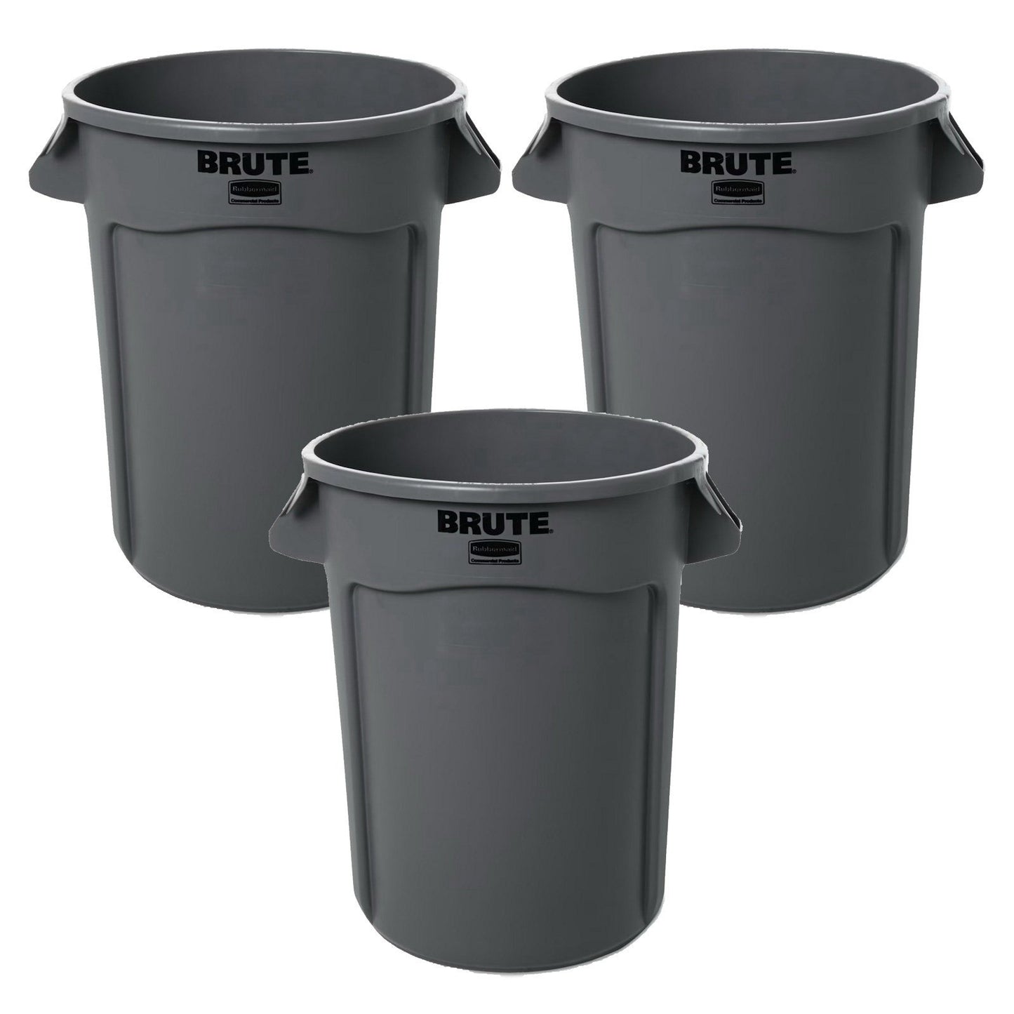 Rubbermaid Brute Large Plastic Trash Can Gray 32 Gallon Garbage Wastebasket