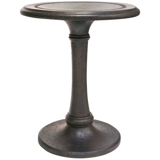 24" Tall Indoor Outdoor Cast Stone Side Table 20" Round