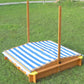 Large 4' x 4' Kids Wood Sand Box with Tilt Shade Sandbox Canopy Cover