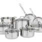 Viking 13 pc Tri-Ply Stainless Steel Cookware Set Glass Lids Induction Ready