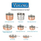 Viking 13 Piece Tri-Ply Copper Cookware Set 18/8 Stainless Steel Glass Lids