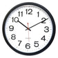 Large Numbers 13.5" Round Wall Office Clock Black Quartz