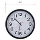 Large Numbers 13.5" Round Wall Office Clock Black Quartz