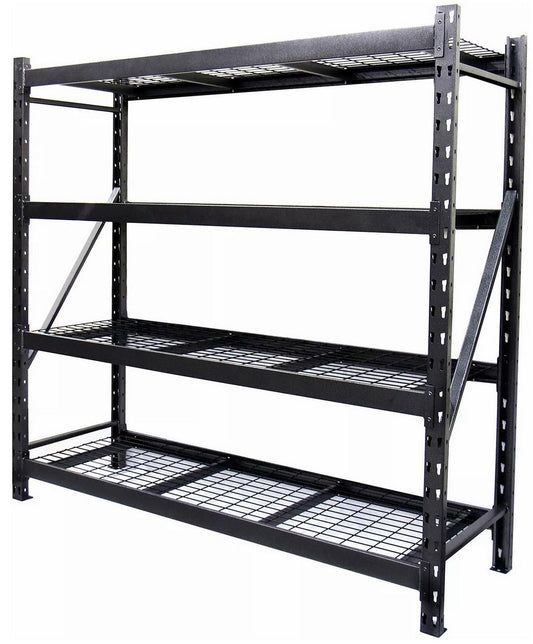 4 Shelf Steel Storage Shelving Rack Heavy Duty 10,000 lb Capacity 77" Wide x 24"