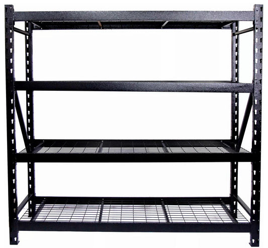 4 Shelf Steel Storage Shelving Rack Heavy Duty 10,000 lb Capacity 77" Wide x 24"