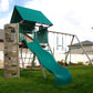 Huge Outdoor Playground Swing Set Club House Trapeze Wavy Slide Climbing Wall