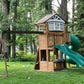 Large Cedar Wood Playground Swing Set Play Set 2 Slides Clubhouse