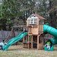 Large Cedar Wood Playground Swing Set Play Set 2 Slides Clubhouse