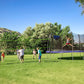 Skywalker Round Sports Arena 15' Trampoline with Basketball Goal Volleyball