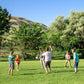 Skywalker Round Sports Arena 15' Trampoline with Basketball Goal Volleyball