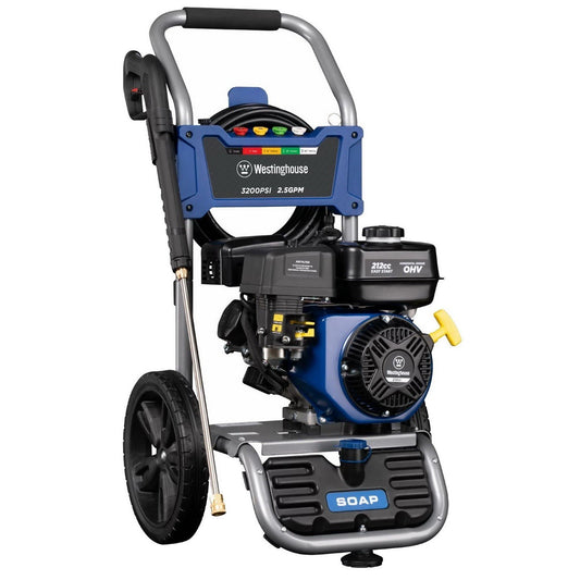 3200 PSI 2.5 GPM Gas Powered Pressure Washer with Soap Tank 5 Quick Connect Tips