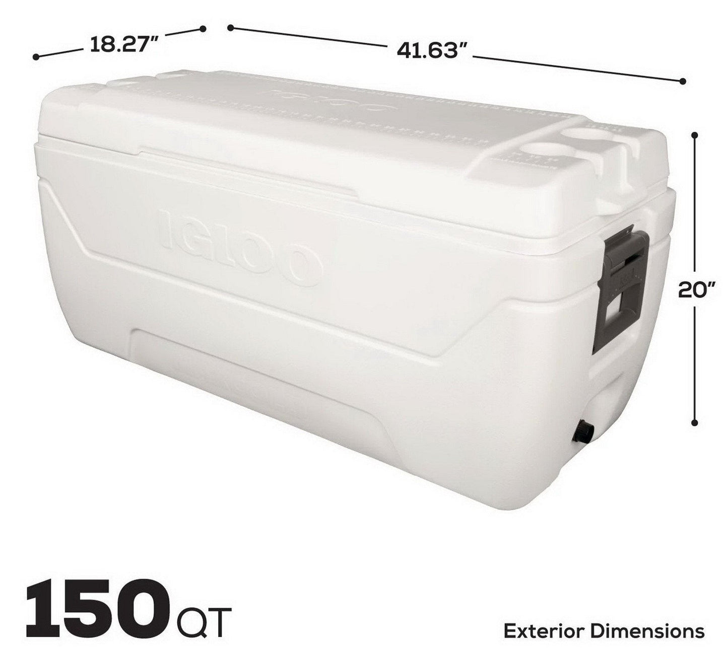 Igloo Large 150 Quart Cooler Max Cold 248 Can Ice Chest Insulated Marine Fishing