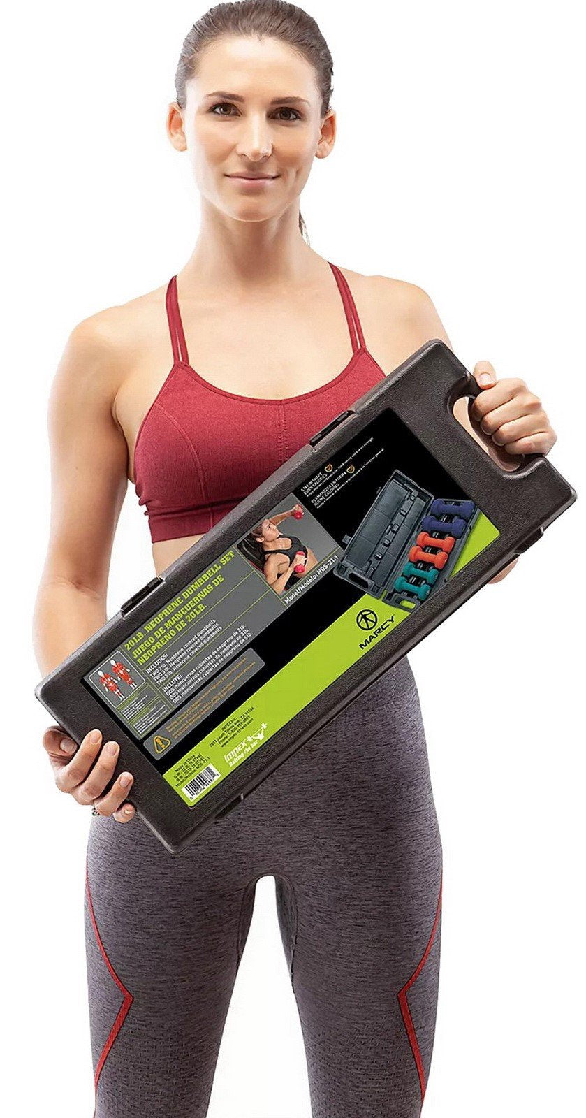 Marcy 2 3 & 5 Pound Neoprene Dumbbell Set Strength Training Weights Storage Case