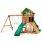 Gorilla Playset Huge Cedar Wood Wooden Swing Set 2 Slides Rock Wall Sandbox