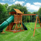 Gorilla Playset Huge Cedar Wood Wooden Swing Set 2 Slides Rock Wall Sandbox