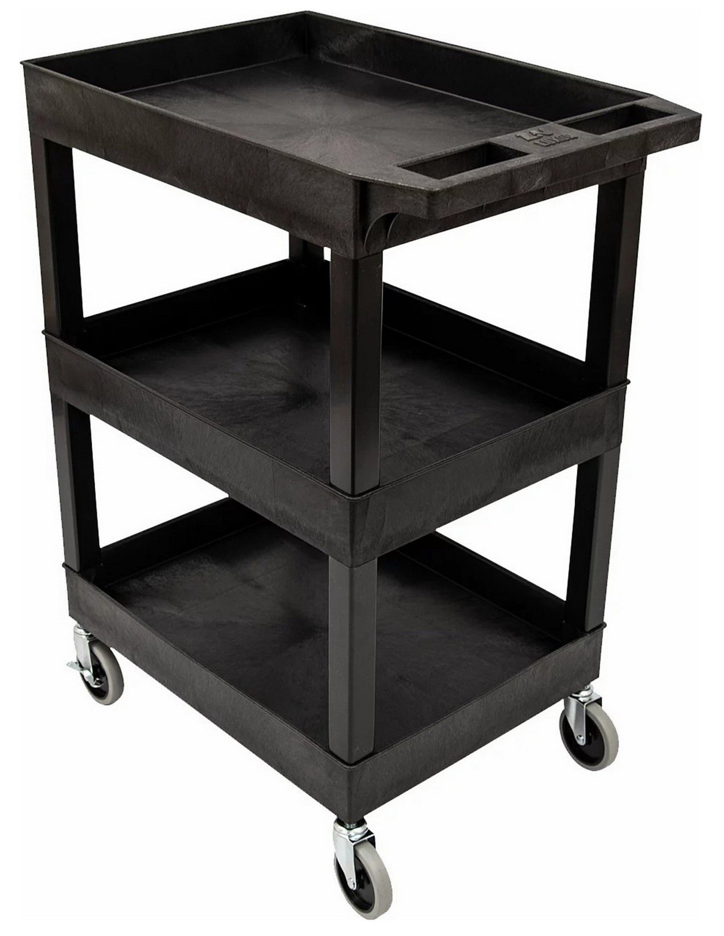 24" x 18" Heavy Duty Utility Cart 3 Deep Tub Shelves Home Garage Office Plastic