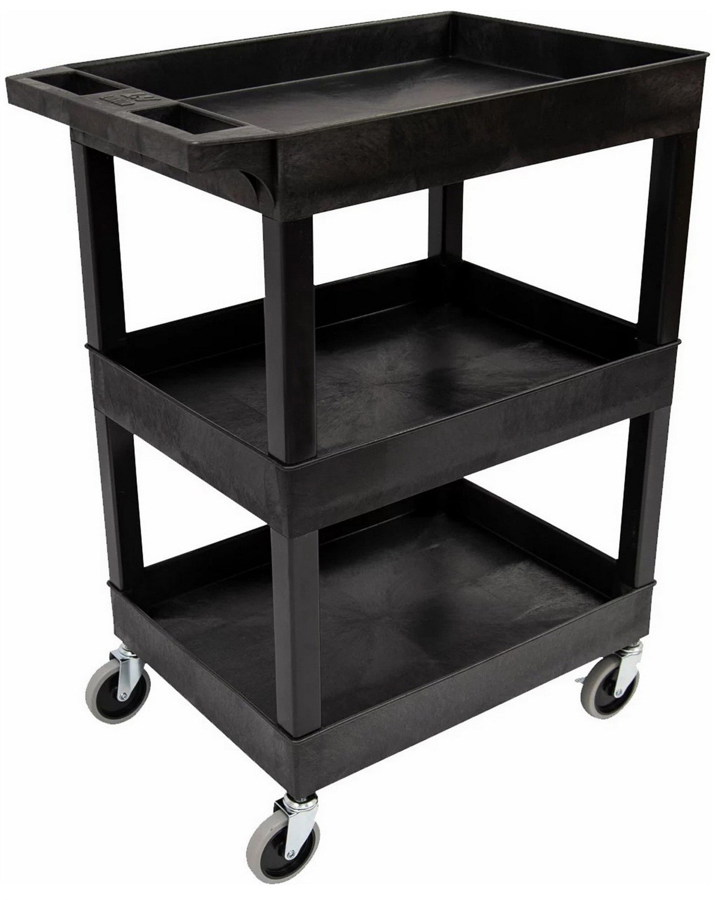 24" x 18" Heavy Duty Utility Cart 3 Deep Tub Shelves Home Garage Office Plastic