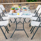 6' Long Folding Table Fold In Half HDPE Top Steel Frame 72" x 30"