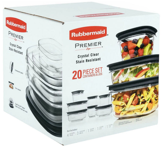 Rubbermaid 20 Piece Food Storage Containers Set Premier Easy Find Lids