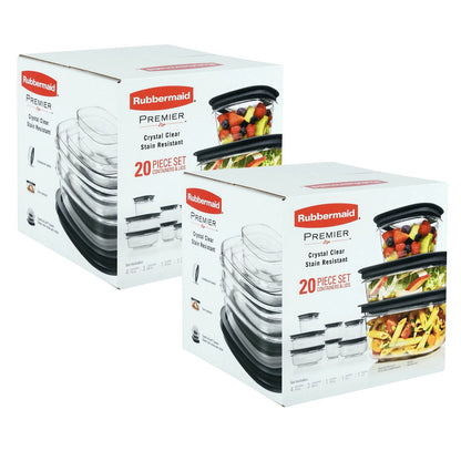 Rubbermaid 20 Piece Food Storage Containers Set Premier Easy Find Lids
