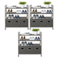 4 Mesh Shelf Stackable Metal Storage Rack with 3 Fabric Bins Shelving Unit